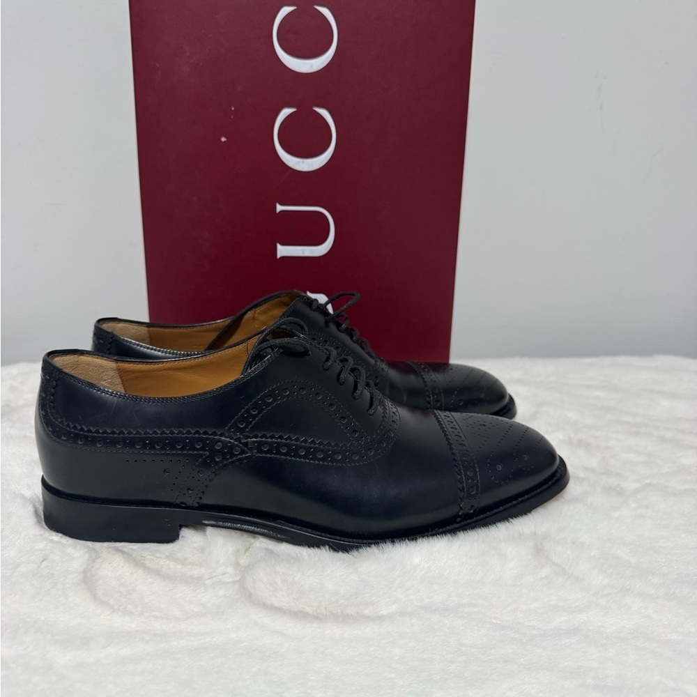 Gucci Black Brogue Men's Oxfords